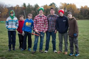 Chelmsford Boy Scout Troop 81 at Roberts Field.  Pictured:  Nathan Gere, Justin Charbonnier, Max Manganis, Matt Waterman, Damien Gould, Bailey Berglund, and Sean Mescall.