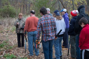 The Scouts met with Wetlands Scientist Cori Rose to learn about the damage invasive plants 